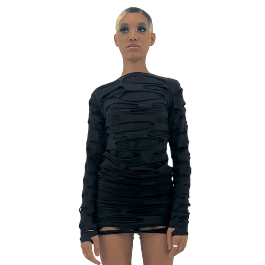 Black Shredded Dress
