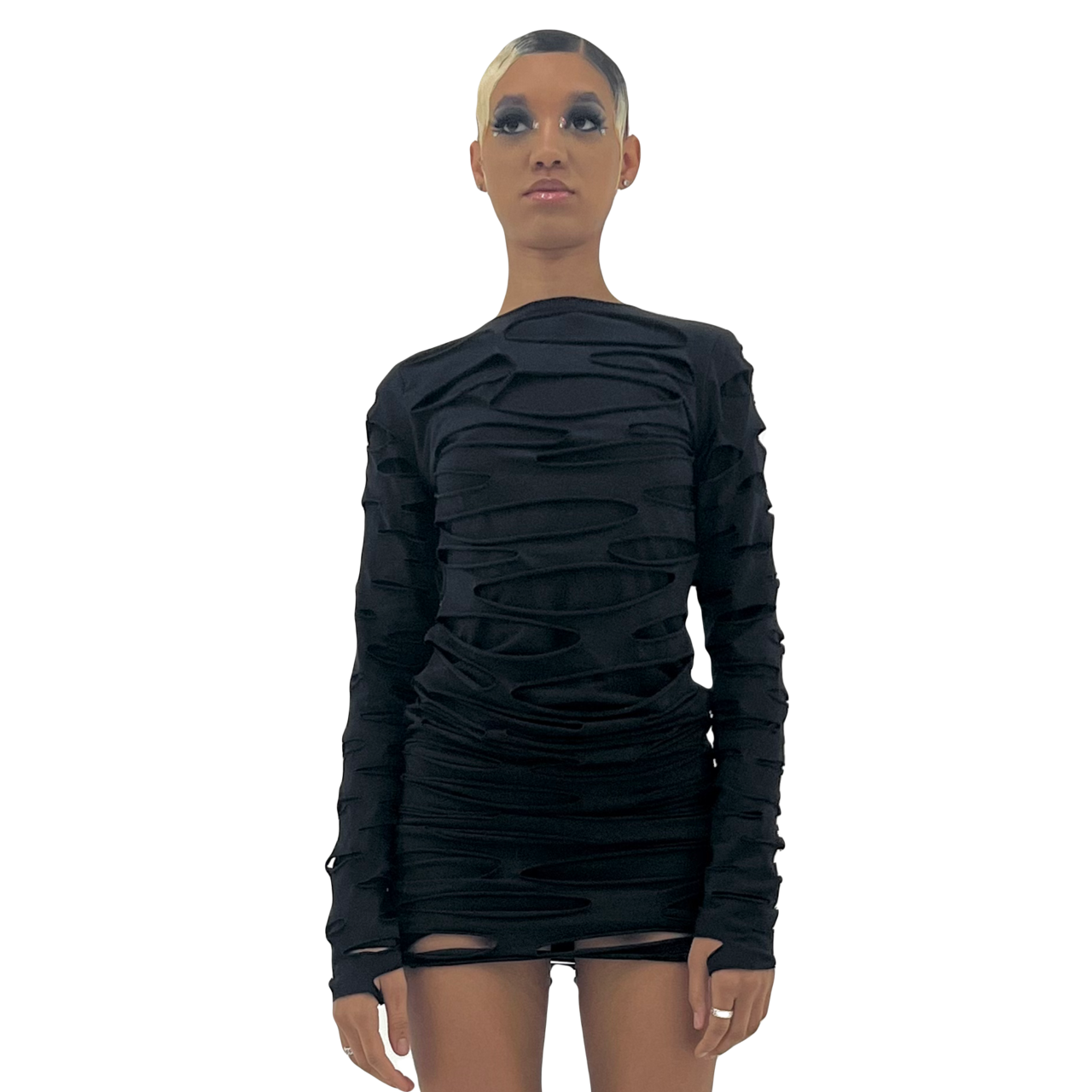 Black Shredded Dress